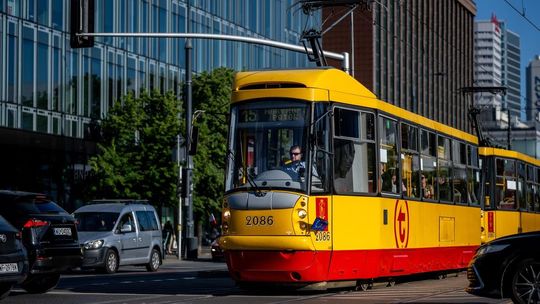 Tramwaj w centrum Warszawy