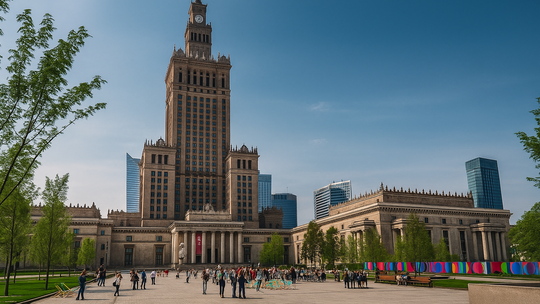 Plac Centralny pod Pałacem Kultury w Warszawie.