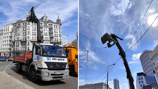 Dźwig zerwał sieć trakcyjną na pl. Unii Lubelskiej. Tramwaje z objazdami