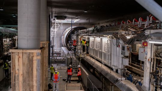 Na zdjęciu maszyna drążąca tunel M2 na Bemowie.