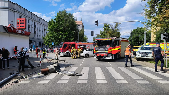 Na zdjęciu miejsce wypadku przy ul. Puławskiej, z 2024 roku.