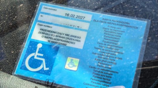 Podrobiona karta parkingowa dla osób niepełnosprawnych