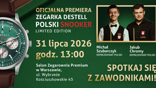 Premiera limitowanego zegarka DESTELL “Polski Snooker” w Salonie Zegarownia Premium