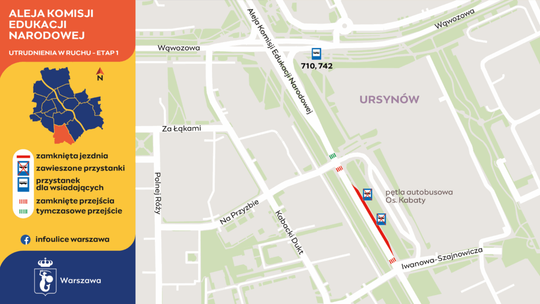 Rozbudowa stacji metra Kabaty – autobusy pojadą inaczej