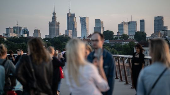 Panorama Warszawy i ludzie