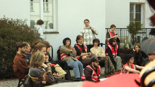 Studenci protestujący na UW