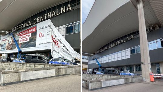 Walka z wielkoformatowymi reklamami. Z zabytkowego Dworca Centralnego zniknął baner