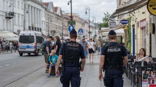 Policja na ulicy Nowy Świat w Warszawie