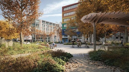 Wizualizacja nowego placu pod kinem Praha i US Praga-Północ