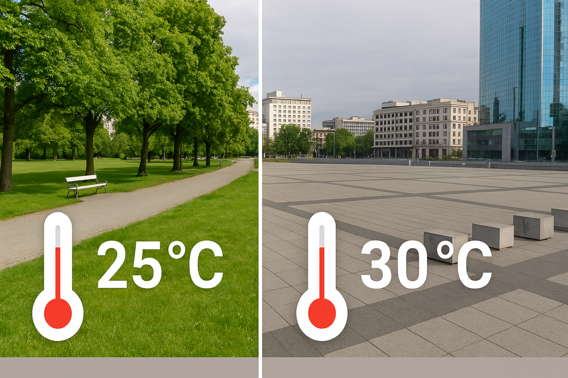 Zieleń obniża temperaturę w mieście