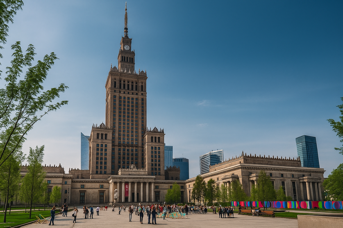 Plac Centralny pod Pałacem Kultury w Warszawie.