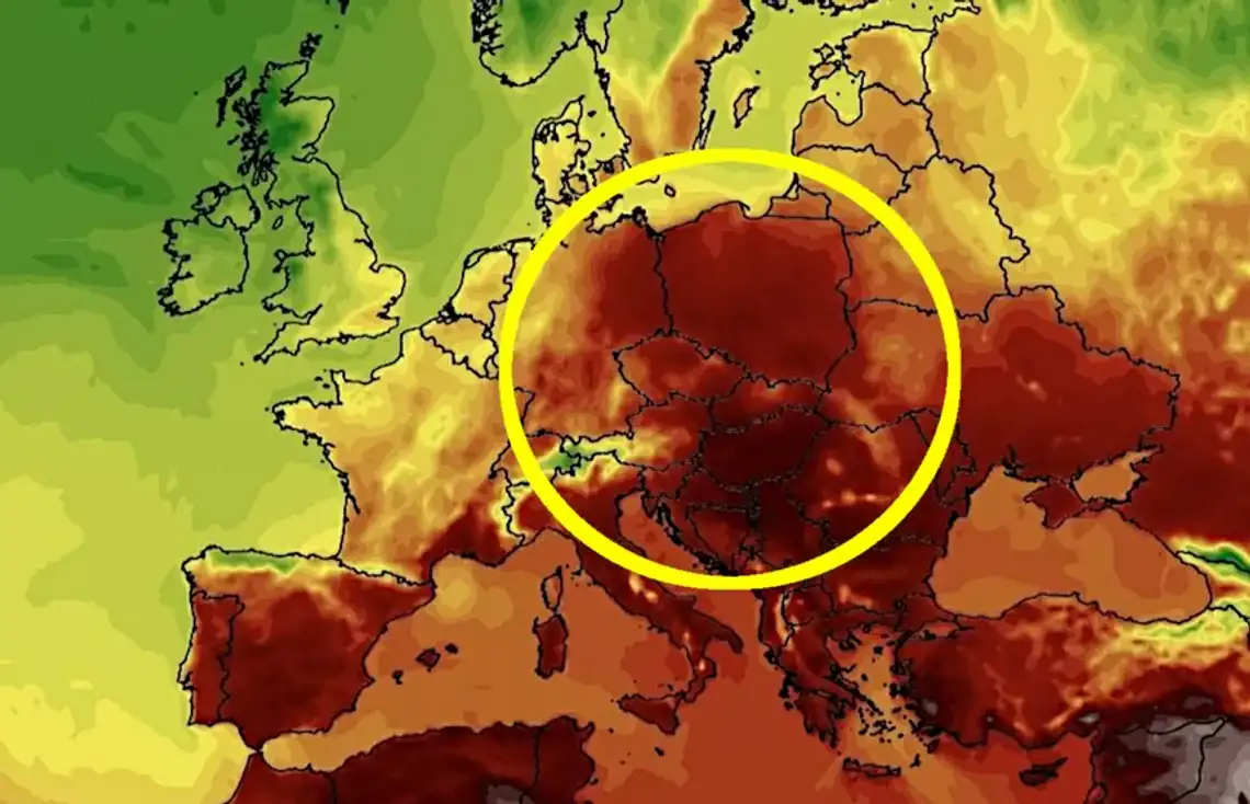 Mapa upałów nad Europą