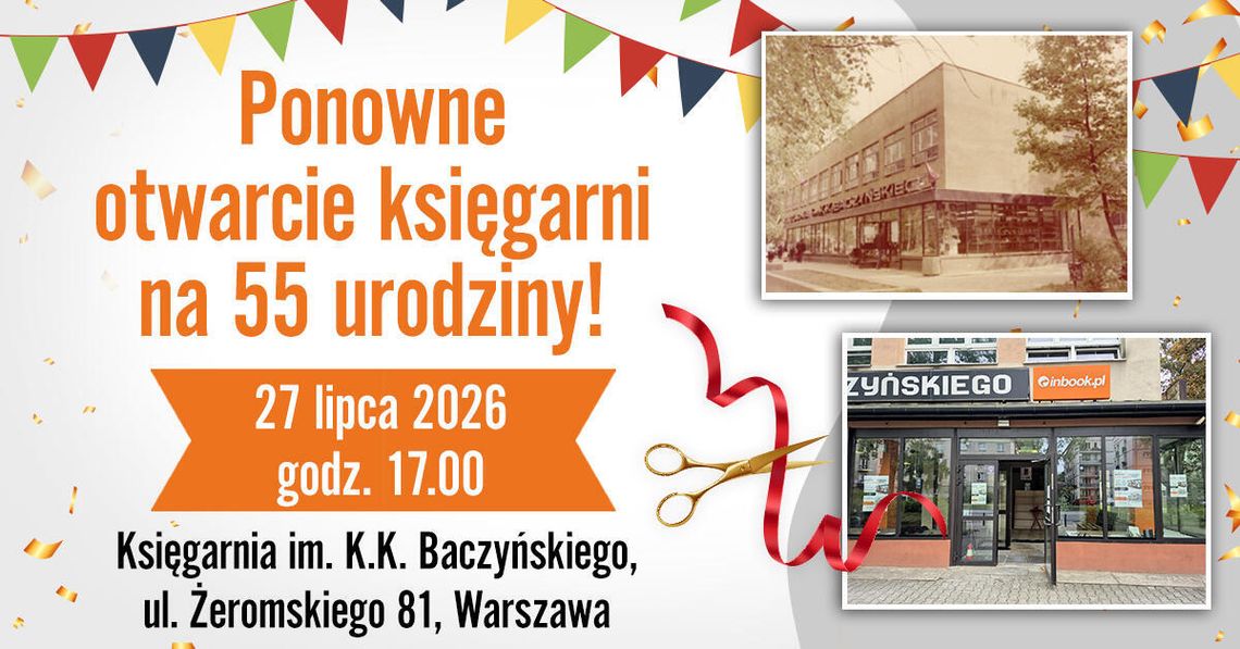 Księgarnia Inbook.pl im. Krzysztofa Kamila Baczyńskiego ponownie otwiera się dla czytelników