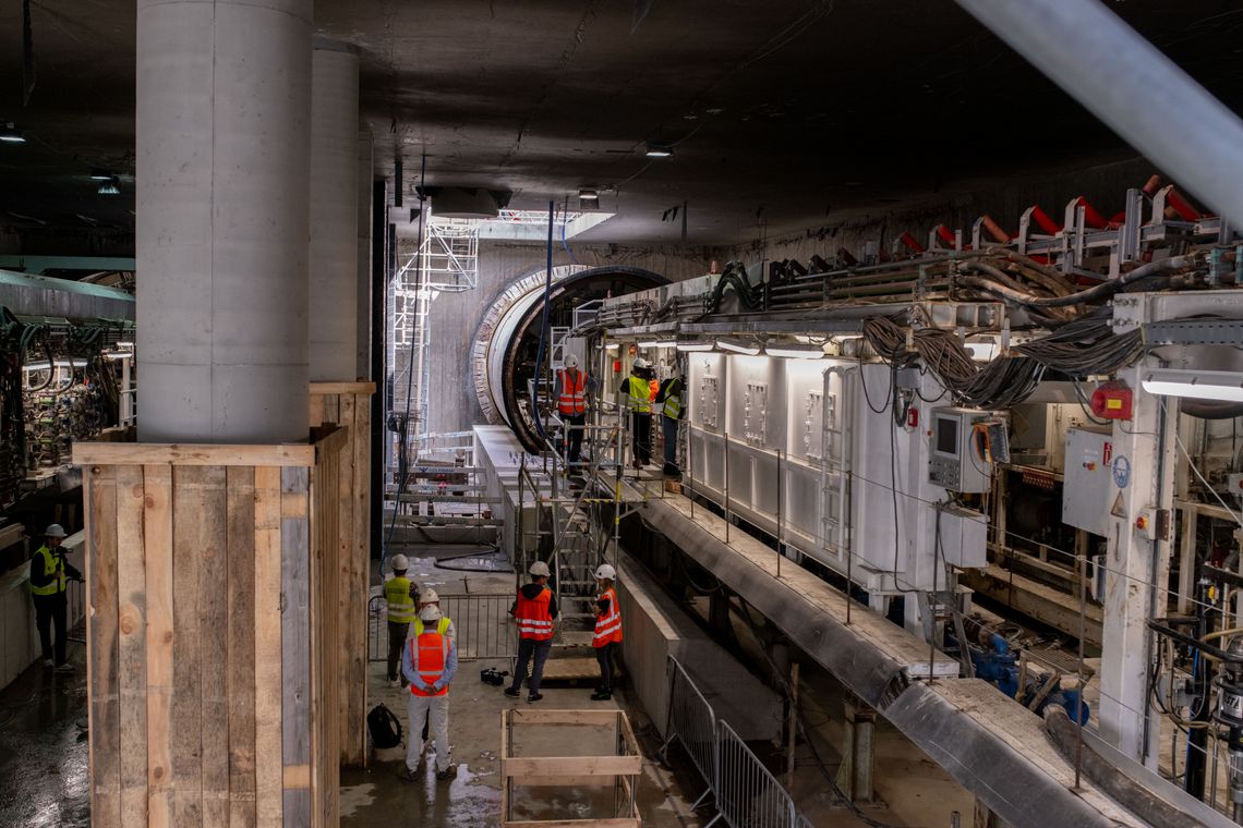 Na zdjęciu maszyna drążąca tunel M2 na Bemowie.