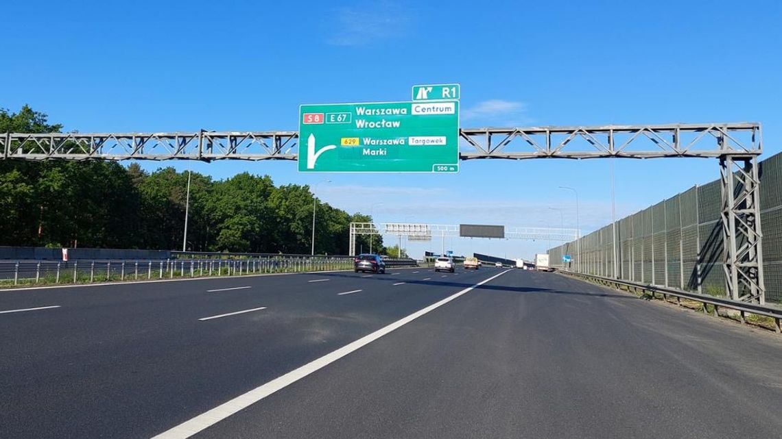 Prace drogowe na S8. Utrudnienia przy wjeździe do Warszawy