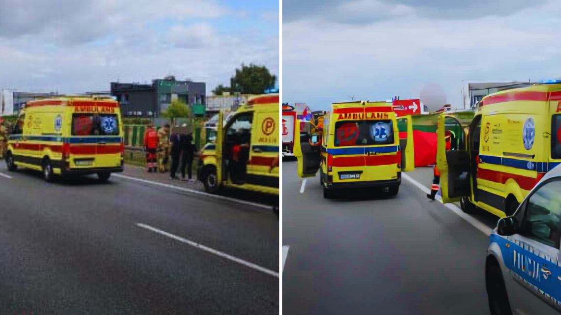 Śmiertelny wypadek na S8. Mężczyzna spadł z wiaduktu  pod koła tira
