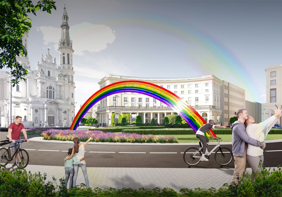 Wizualizacja Nowej Tęczy na placu Zbawiciela