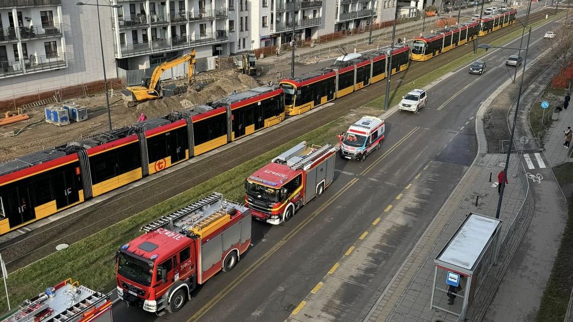 Zdjęcia z miejsca zderzenia tramwajów.