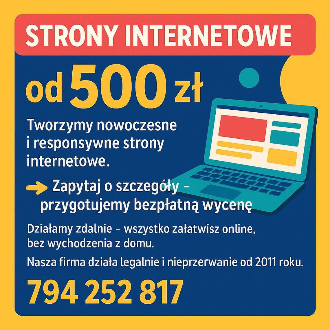 Strona internetowa za 500 zł - nowoczesny wygląd. Gotowa nawet w kilka dni! Strona internetowa za 500 zł - nowoczesny wygląd. Gotowa nawet w kilka dni!
