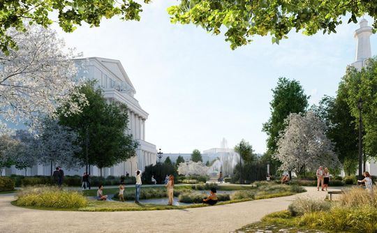 Wizualizacja wschodniego zieleńca Placu Teatralnego