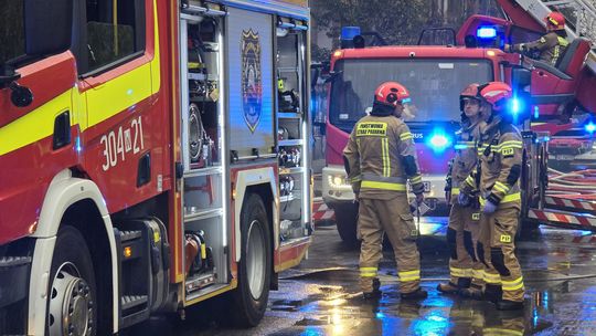 Pożar kamienicy przy ul. Miedzianej na Woli