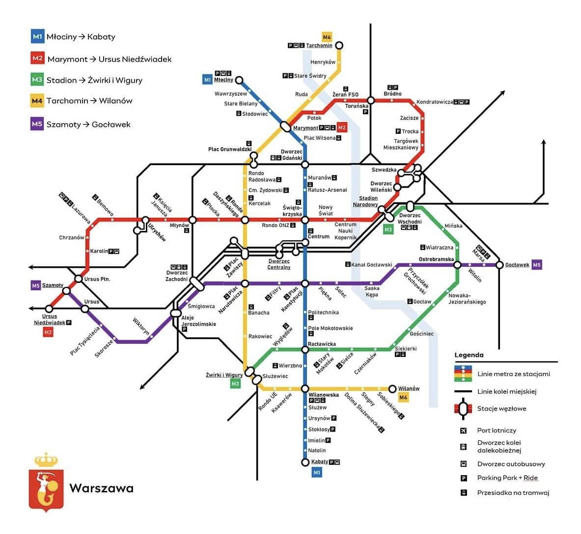 Plan metra w Warszawie